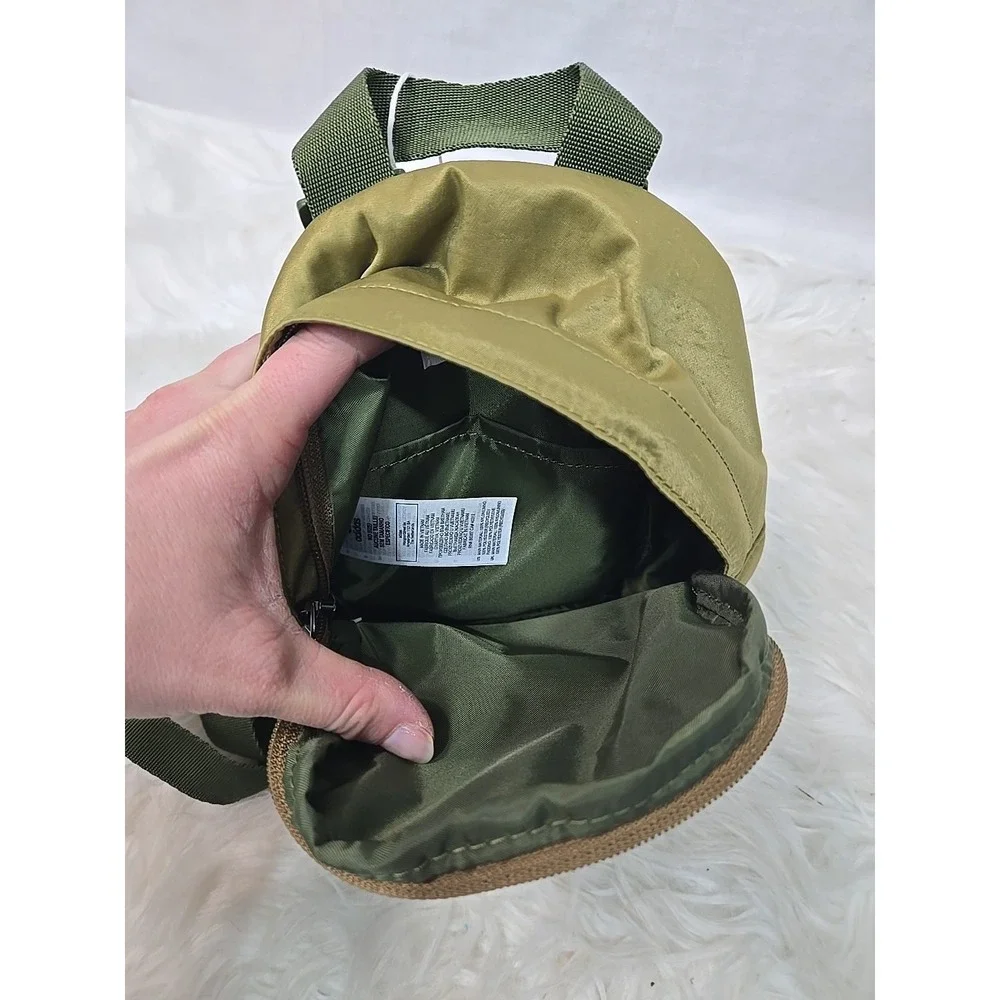 NWT Adidas Backpack Mini‎ Daypack  Green Bronze GN2119 NEW Oil slick $35 MSRP - Picture 6 of 8
